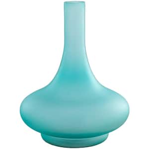 Serena Aqua 12 in. Glass Decorative Vase