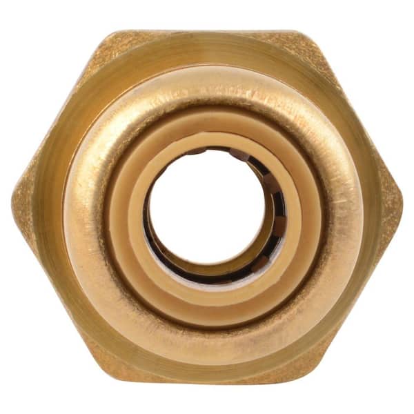 SharkBite 1/4 in. (3/8 in. O.D.) x 1/2 in. Brass Push-to-Connect MIP  Adapter Fitting U110LFA - The Home Depot