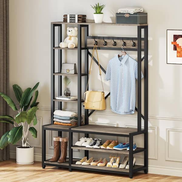 Entryway Wall Mount Coat Rack Storage Shelf Cubby Organizer Hooks for  Living Room by Jooan 