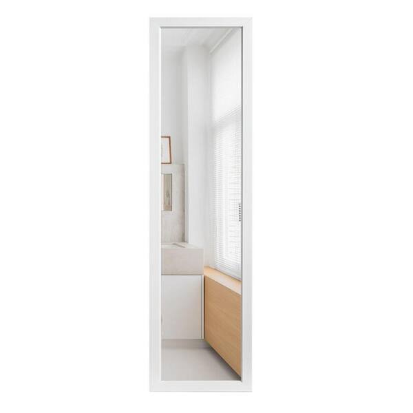 Lirago 55 in. x 12 in. Modern Rectangle Wide Framed White Shatter-Proof Leaning Mirror Full Length Wall Mirror for Home