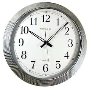 16 in. Round Galvanized Metal Rim Wall Clock