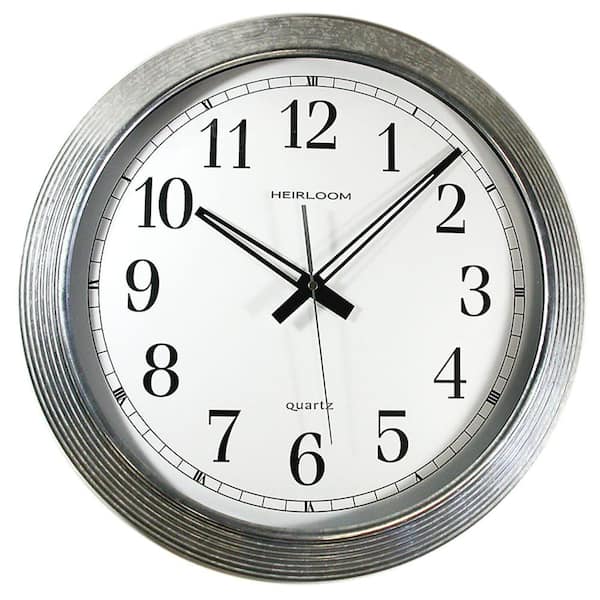 Timekeeper Products 16 in. Round Galvanized Metal Rim Wall Clock