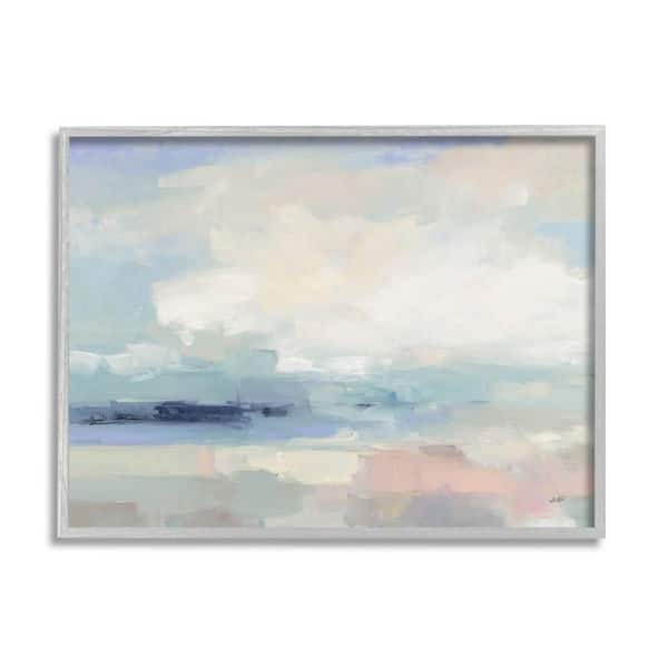 The Stupell Home Decor Collection Abstract Landscape Clouds Scene Design by Julia Purinton Framed Abstract Art Print 30 in. x 24 in.