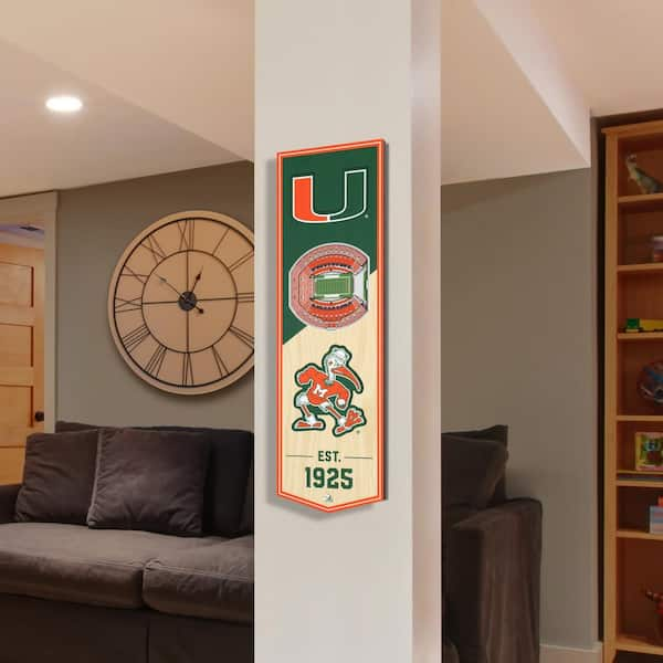 Miami Dolphins Hard Rock 3D Stadium View Wood Banner Sign - 6 x 19