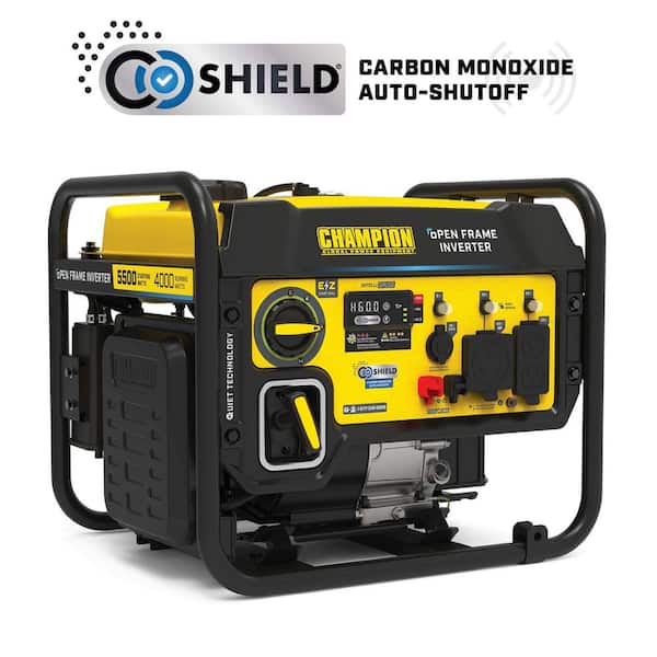 5500-Watt Recoil Start Gasoline Open Frame Inverter Generator with Quiet Technology and CO Shield, CARB