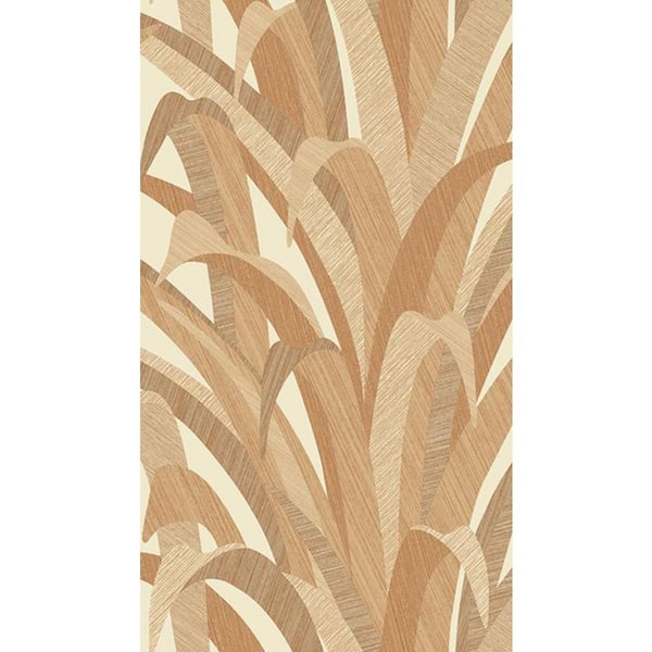 Walls Republic Terracotta All Over Bamboo Leaves Printed Non-Woven Paper Non-Pasted Textured Wallpaper 57 sq. ft.