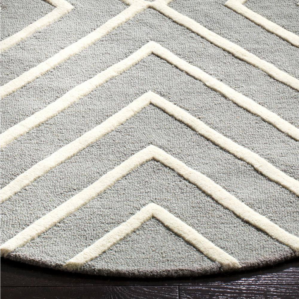 Ivory Whimsy Wool 5' Round Hand-Tufted Kids Area Rug