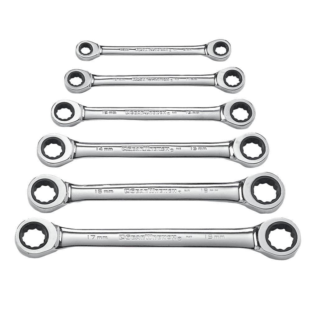 GEARWRENCH 72-Tooth 12-Point Metric Double Box Ratcheting Wrench Set (6- Piece) 9260 The Home Depot
