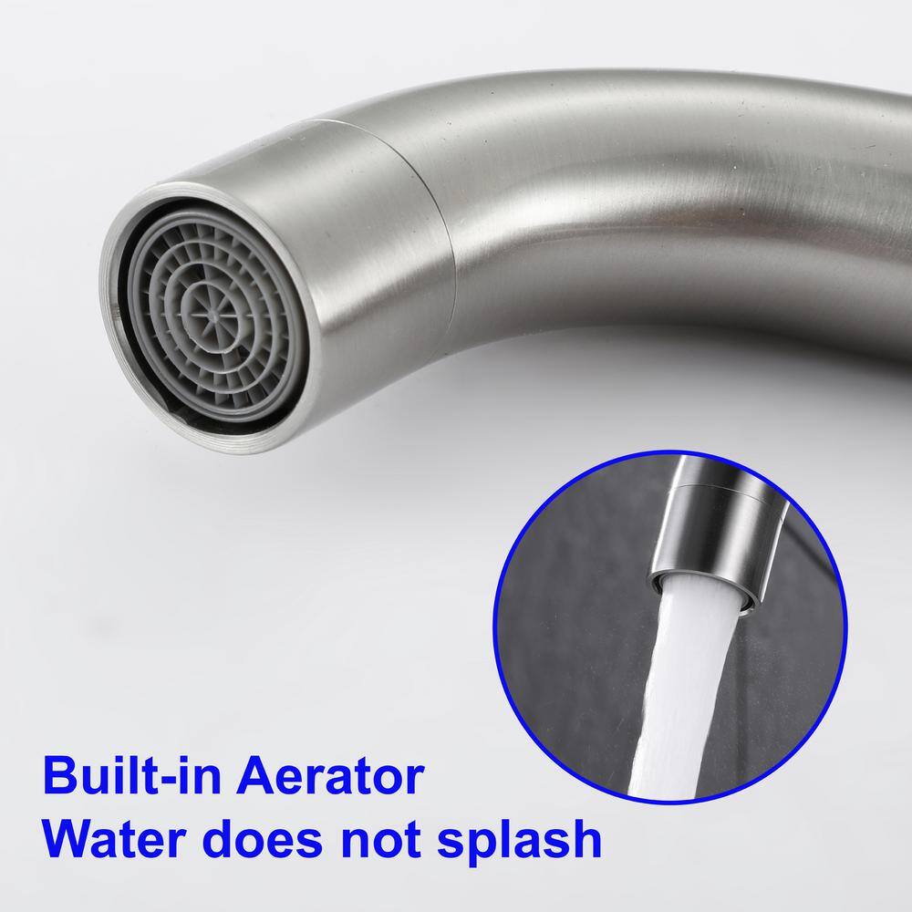 Brushed Nickel 8-Inch Widespread Bathroom Faucet with Lever Handles