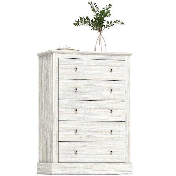 White Oak 5 Drawer 31.1 in. Dresser