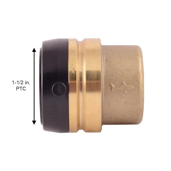 SharkBite 1-1/2 in. Push-to-Connect Brass End Cap Fitting