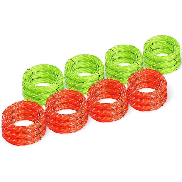 12 Pack Twisted Trimmer Line Compatible with EGO 15 in. String Trimmers Weed Eater 0.095 Dual Color 168 ft.
