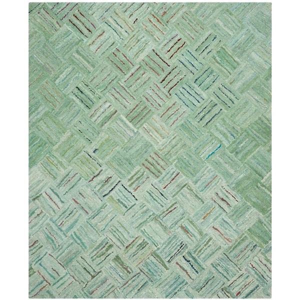 Nantucket 10 ft. x 14 ft. Green/Multi Geometric Area Rug