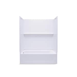 Traverse 60 in. L x 30 in. W x 60 in. H Left-Hand Drain Rectangular Tub Shower Combo Unit in White