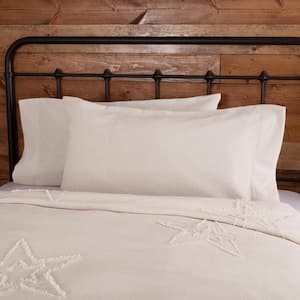 Burlap Antique White Farmhouse Cotton King Pillowcase Set of 2