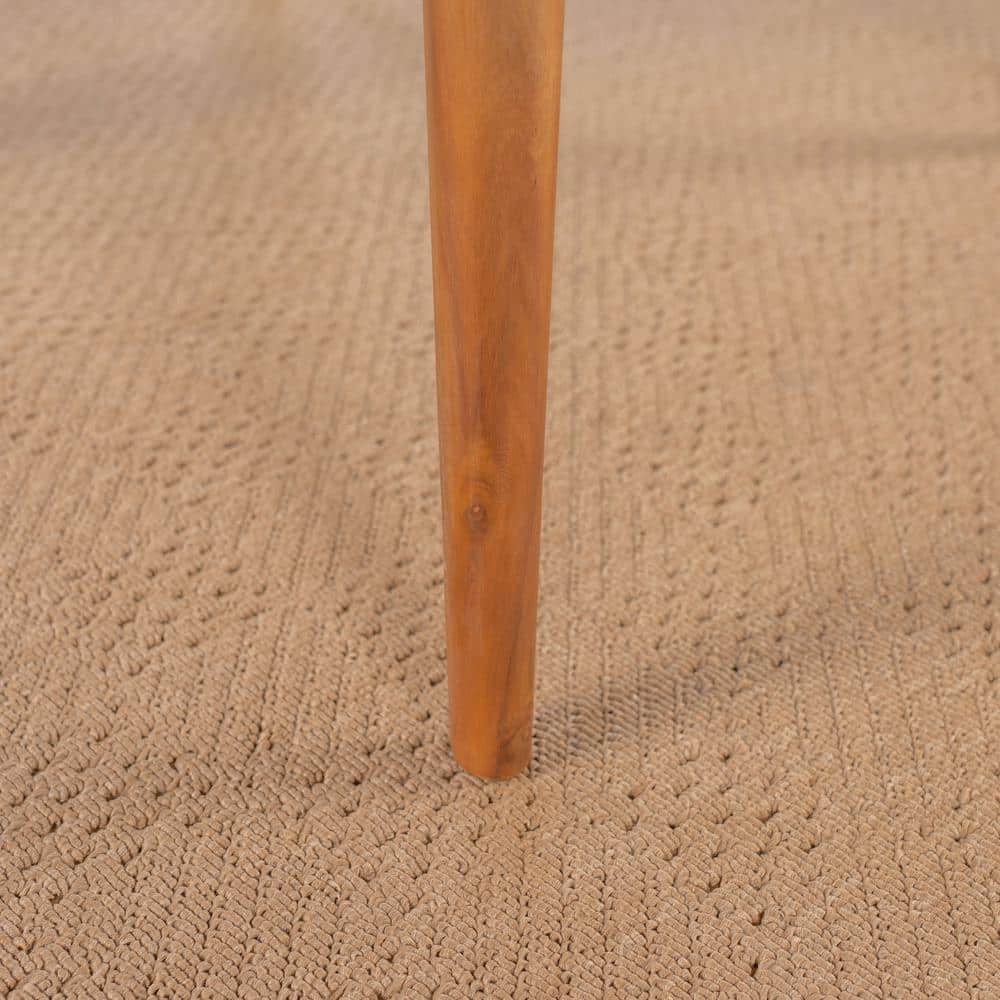 Teak Brown Acacia Wood Outdoor Square Dining Table for 4