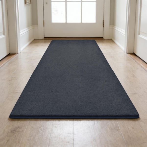 Dark Gray 2 Ft.x 6 Ft.Plush Soft Runner Rug Self Adhesive Non Slip Back Indoor Mat For Hallway Entryway Multiple Use