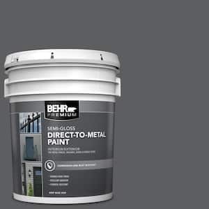5 gal. #N500-6 Graphic Charcoal Semi-Gloss Direct to Metal Interior/Exterior Paint
