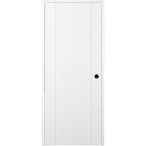 18 in. x 80 in. Smart Pro_2U Left-Hand Solid Composite Core Polar White Prefinished Wood Single Prehung Interior Door