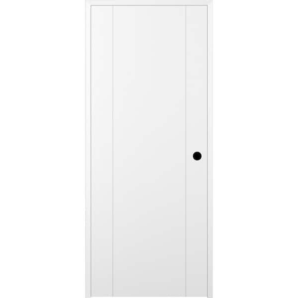 Belldinni 18 in. x 80 in. Smart Pro_2U Left-Hand Solid Composite Core Polar White Prefinished Wood Single Prehung Interior Door
