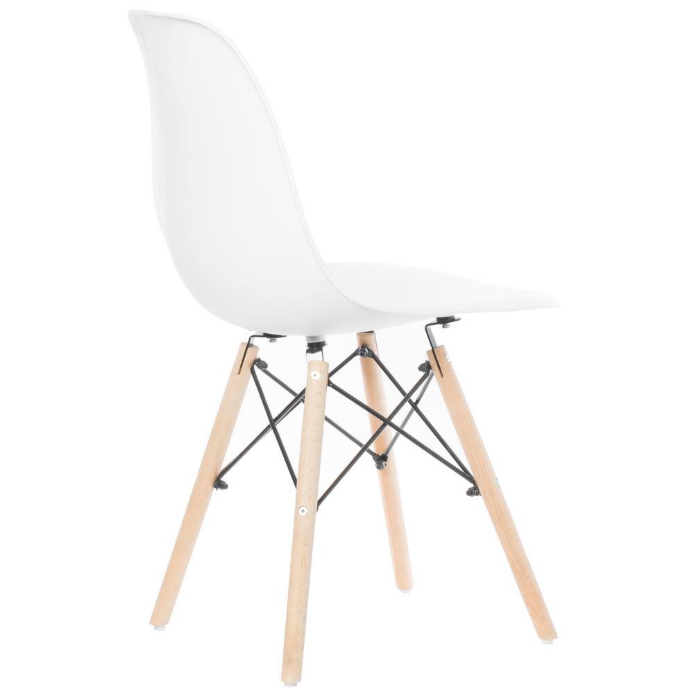 White High Back Wooden Side Chair