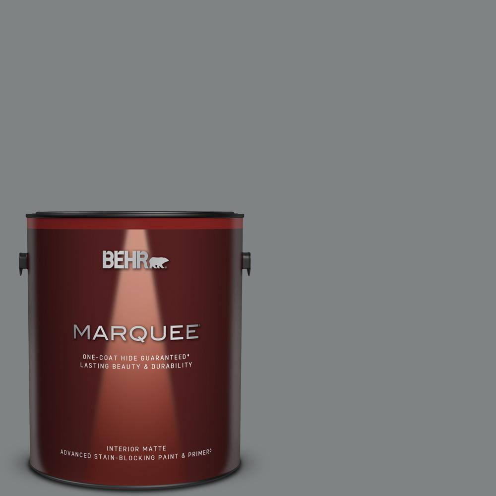 BEHR MARQUEE 1 gal. PPU26-03 Legendary Gray Matte Interior Paint & Primer  145401 - The Home Depot