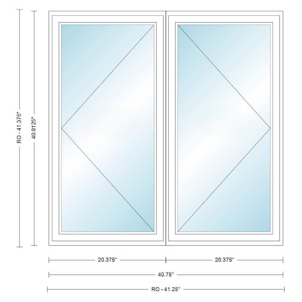 Andersen 40-3/4 in. x 40-13/16 in. 400 Series White Clad Wood
