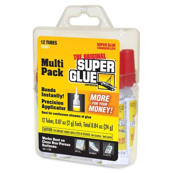 Super Glue: Original Future Glue, 0.07 oz - Heavy Duty, Strong Glue for Plastic, Wood, Rubber, Ceramic Repair, and More, 4 Packs