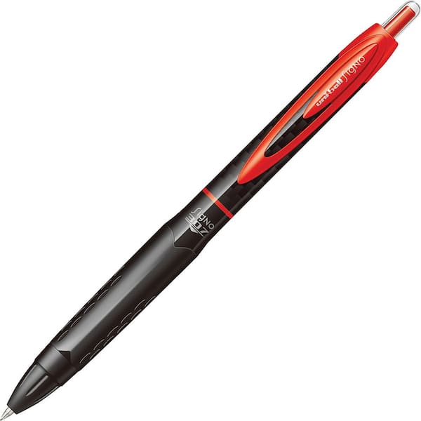 Uni-ball 307 0.5 mm Gel Pens Micro Point Type 0.5 mm Point Size Red Gel-Based Ink in Black and Red Barrel
