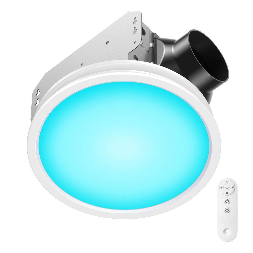 Bathroom Exhaust Fan with RGB Lighting, 110CFM Airflow, 3 Color Temperatures, 5 Brightness Levels, Remote Control price history on PriceWatchPro