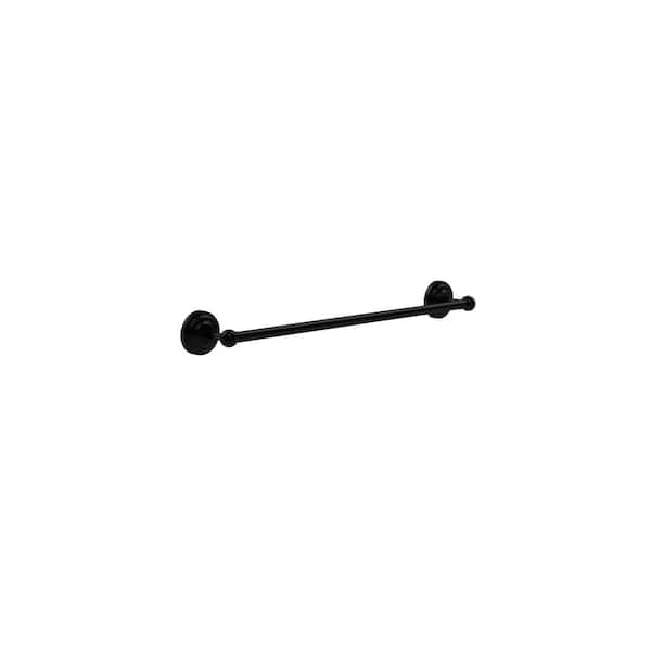 Allied Brass Que New Collection 24 in. Back to Back Shower Door Towel Bar in Matte Black