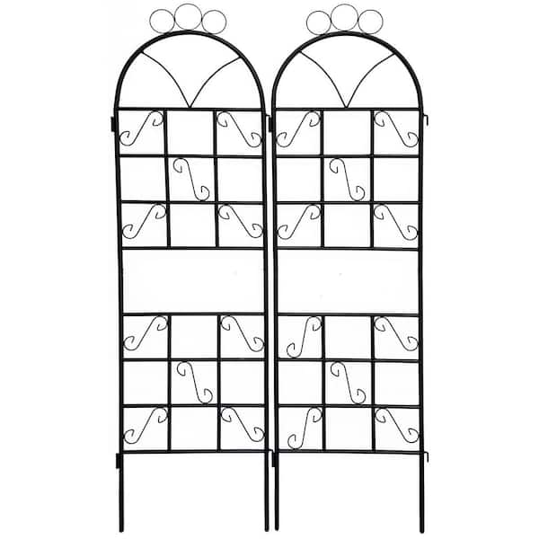 Boosicavelly 72 in. L x 19.6 in. W x 0.6 in. H Black Metal Garden Trellis for Climbing Plants Outdoor Rustproof Plant Support