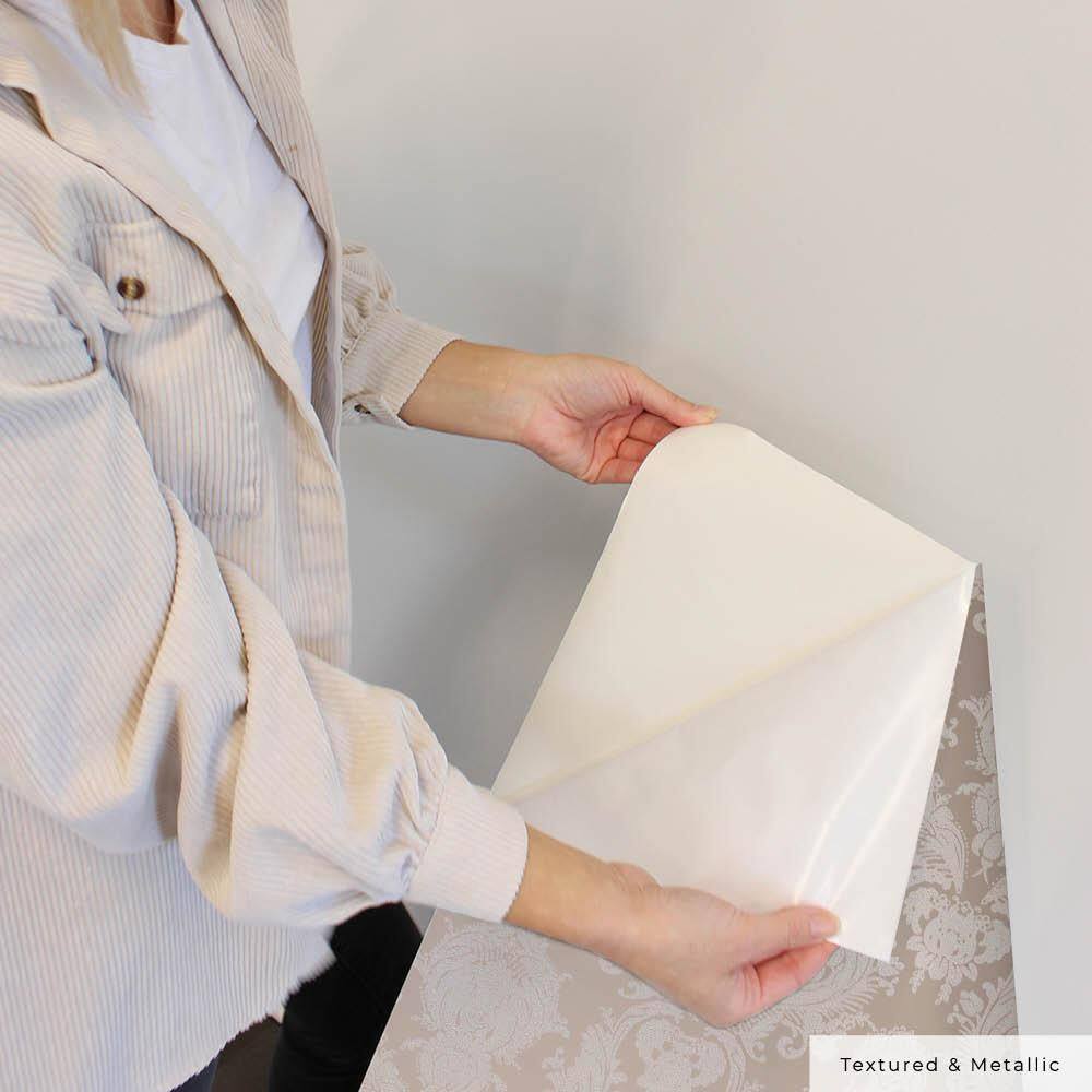 Bisque Damask Self-Adhesive Removable Wallpaper Roll