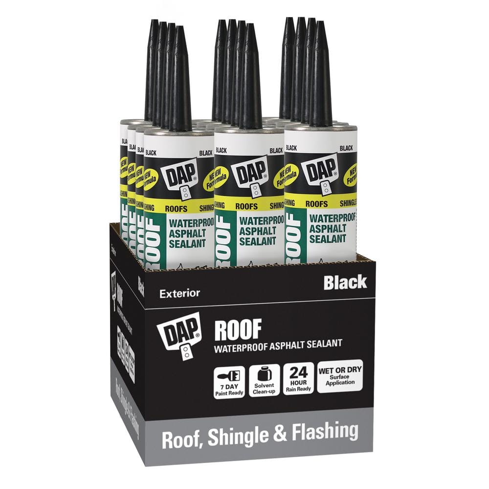 10.1 oz. Black Waterproof Roof Sealant (12-Pack)