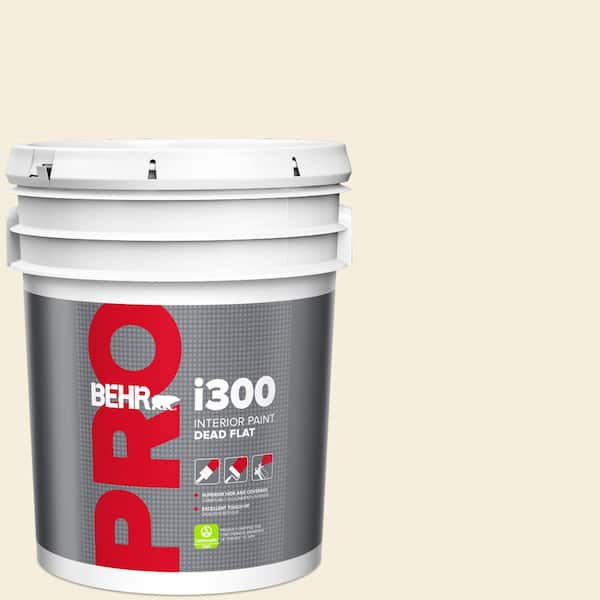 BEHR PRO 5 gal. #W-D-300 Eggshell Cream Dead Flat Interior Paint