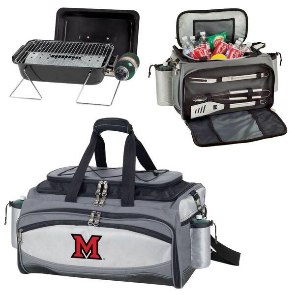 Picnic Time Miami Redhawks - Vulcan Portable Propane Grill and Cooler Tote by Digital Logo
