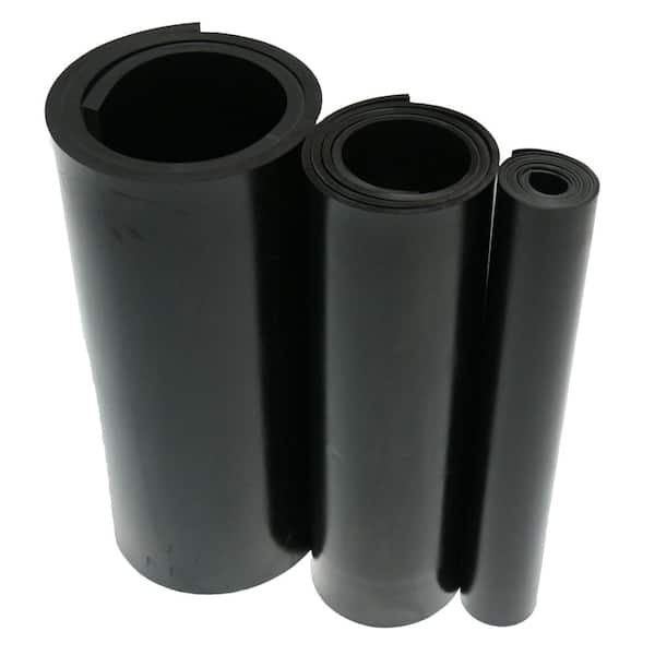 Black 50A Durometer 0.125 Thickness Neoprene Sheet 12 Length 12 Width Smooth Finish Adhesive Backing 
