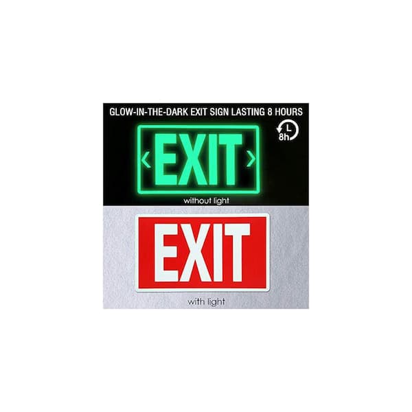 12 in. x 7 in. Photoluminescent Vinyl Exit Decals 3-Pack Glow in