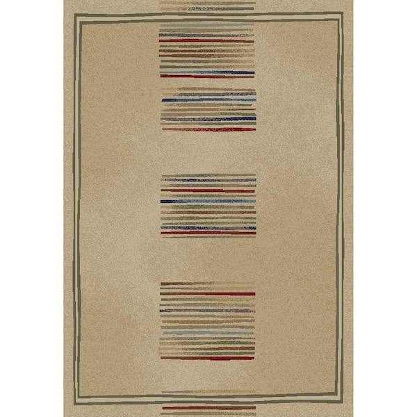 Concord Global Trading Jewel Stripes Ivory 3 ft. x 4 ft. Area Rug