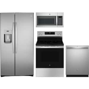 21.8 cu. ft. Counter Depth Refrigerator with 5 Burner Freestanding Electric Range and Dishwasher with 3rd Rack