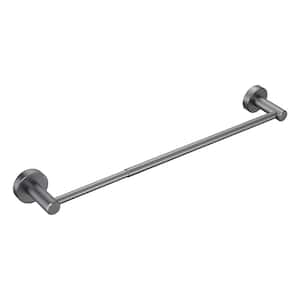 16- 27 in. Wall Mounted Adjustable Expandable Single Towel Bar for Bathroom Kitchen Thicken Space Aluminum in Gun Grey