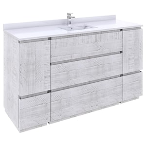 Formosa 59 in. W x 20 in. D x 34.1 in. H Modern Bath Vanity Cabinet without Top in Rustic White