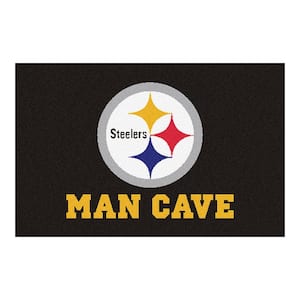 NFL Pittsburgh Steelers Black Man Cave 2 ft. x 3 ft. Area Rug