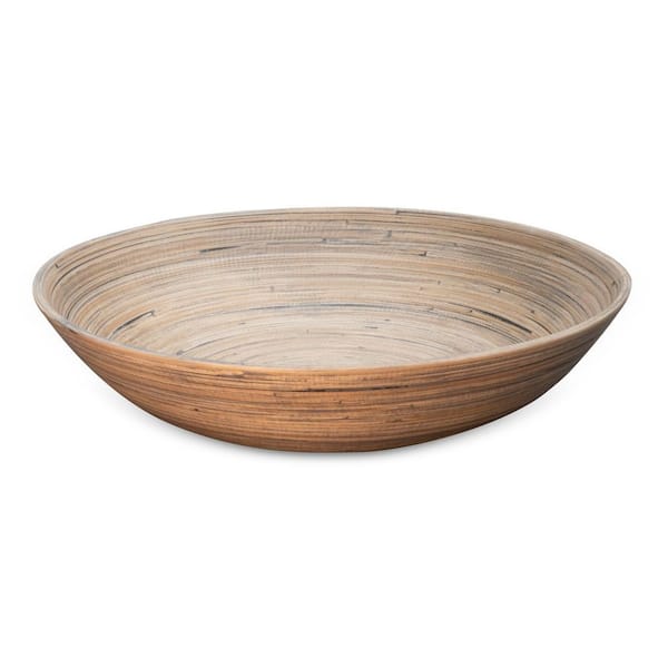 Lexa 14 in. 179 fl. oz. Black Bamboo Serving Bowl