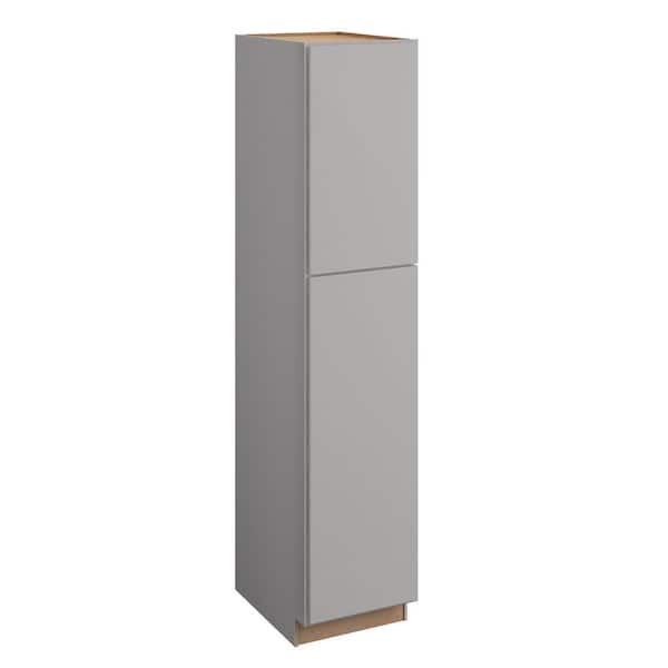 Hargrove 18 in. W x 24 in. D x 84 in. H Assembled Plywood Pantry Kitchen Cabinet in Veiled Gray with Soft Close RH