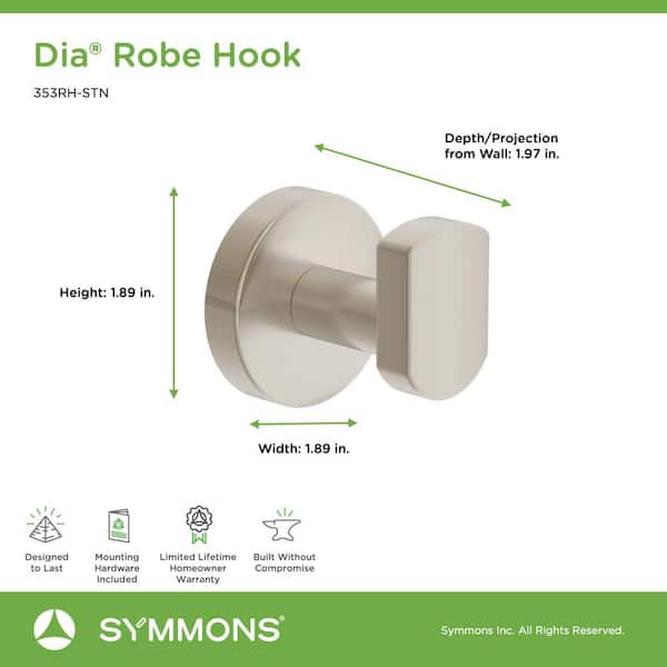 Symmons Bathroom Accessories Robe Hooks Chrome