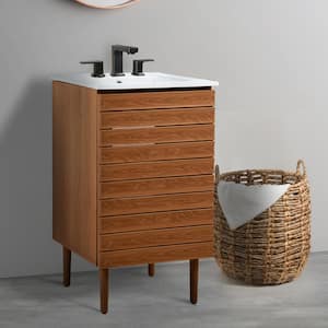 Aubert 20 in. W x 18 in. D x 33 in. H 2-Shelf Bath Vanity Cabinet without Top (Sink Basin not Included), Walnut