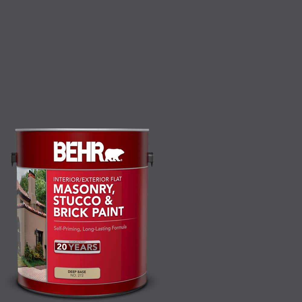 1 gal. #PPU26-01 Satin Black Flat Masonry, Stucco and Brick Interior/Exteri