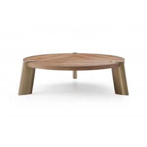 55 in. Round Solid Wood Coffee Table