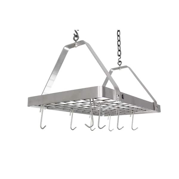 Enclume Handcrafted  Rectangle with 12 Hooks Stainless Steel